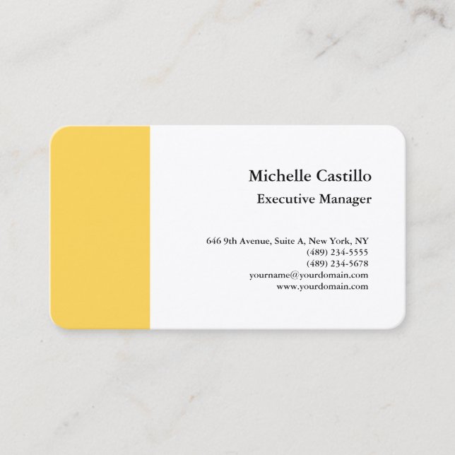 Premium Silk Plain Professional Minimalist Business Card (Front)