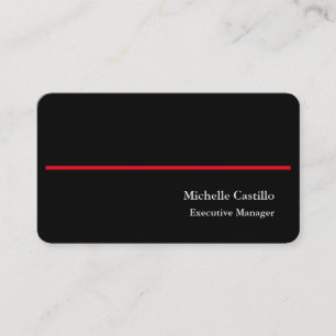 Premium Silk Plain Professional Modern Black White Business Card