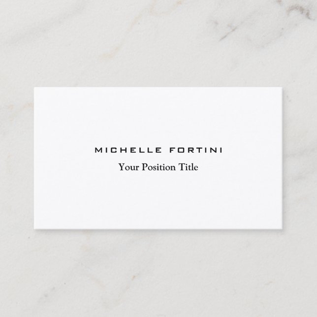 Premium Silk Trendy Minimalist Professional Business Card (Front)