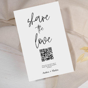 Premium Simple Share Wedding Photos With QR Code Enclosure Card