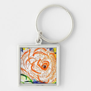Premium Square Key Ring Yellow Rosa