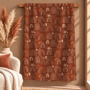 Premium Terracotta Brown Rainbow Art Blanket