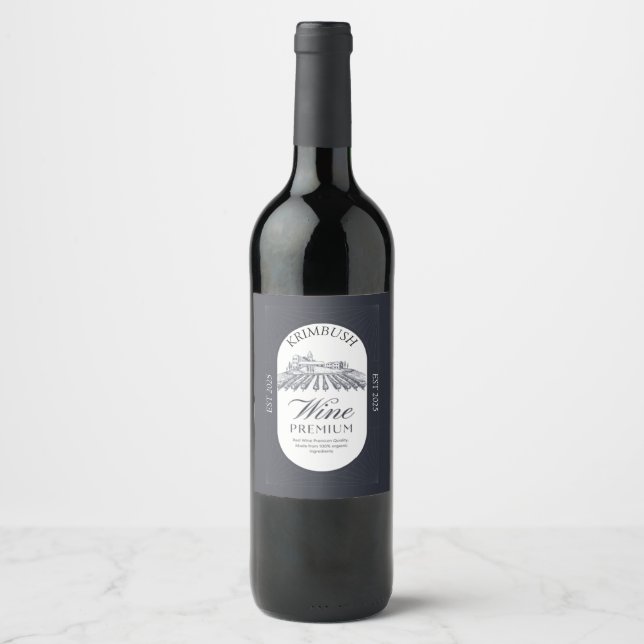 Premium Vintage Wine Bottle Labels  (Front)