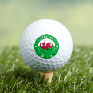 Premium Wales Golf Ball, Cardiff, Welsh Flag Golf Balls