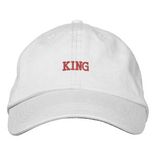 Premium White-Hat Featuring King Text Pure Peace Embroidered Hat