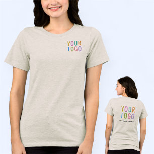 Premium Women’s Beige T-Shirt Custom Business Logo Tri-Blend Shirt