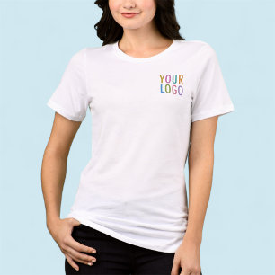 Premium Women’s White T-Shirt Custom Business Logo Tri-Blend Shirt
