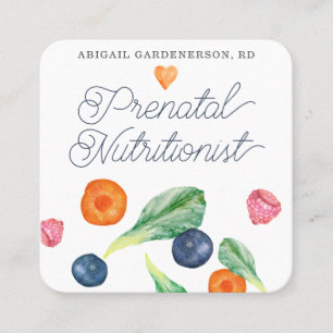 Prenatal Nutritionist Veggies Fruit  Square Busine Square Business Card