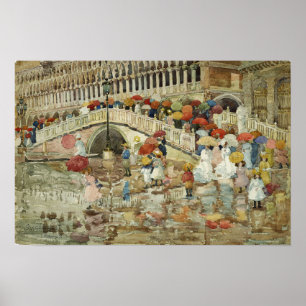 Prendergast - Umbrellas In The Rain Poster