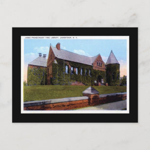 Prendergrast Library, Jamestown NY 1920s Vintage Postcard