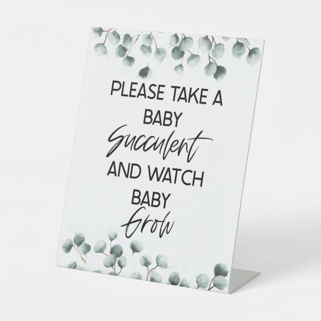 Prendre Un Signe De Faveur Baby shower Succulent (Recto)