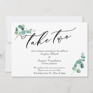 Prenez deux Eucalyptus Reporté Faire-part Mariage