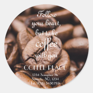 Prenez du café avec vous // étiquette de adresse