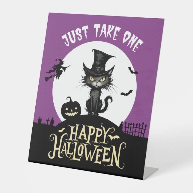 Prenez juste un signe de bonbon de chat noir hallo (Recto)