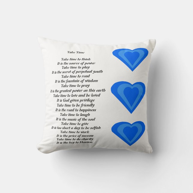 Prenez le coussin de poème de temps (Recto)