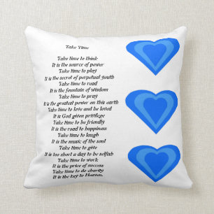 Prenez le coussin de poème de temps