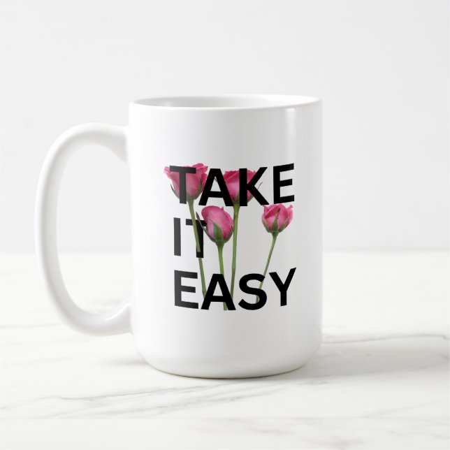 Prenez-le facilement Mug - Motivational Floral Cof (Gauche)