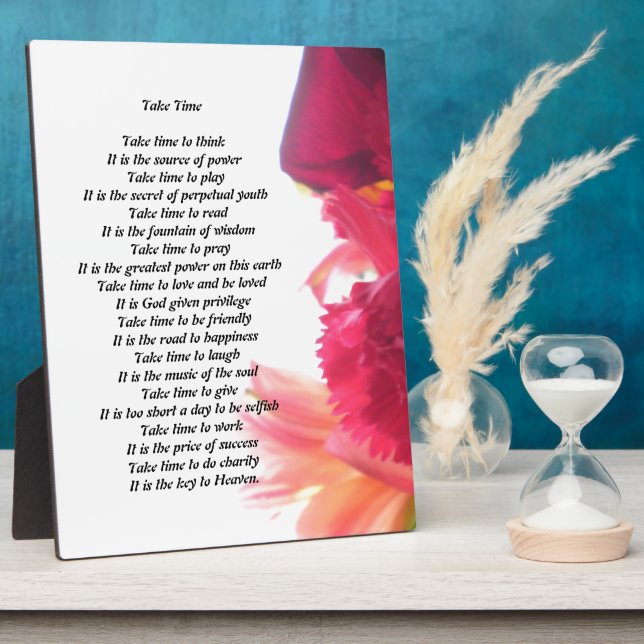Prenez le temps Poem Plaque (Côté)