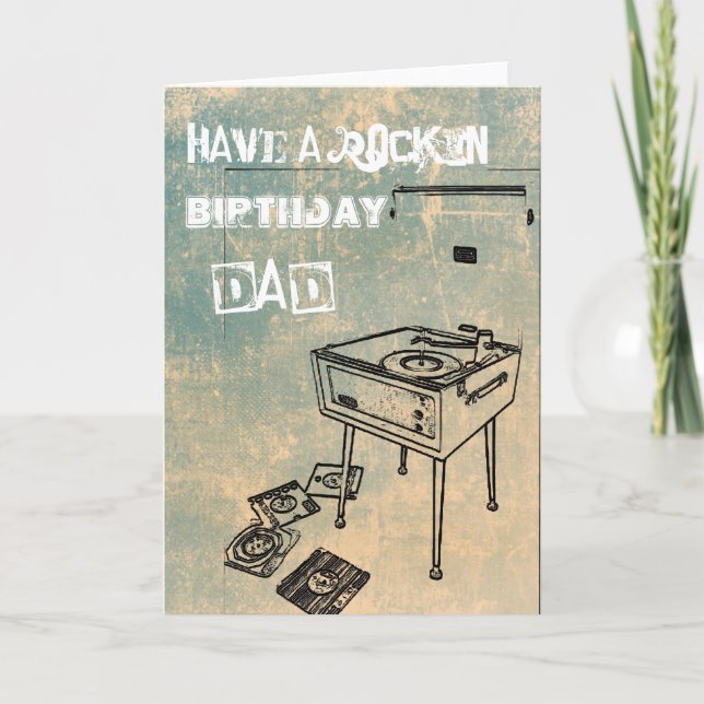 Prenez un papa d'anniversaire de Rockin ! Carte d' (Devant)