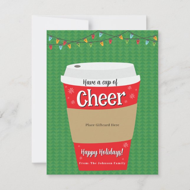 Prenez une tasse de café Cheer Titulaire de carte  (Devant)