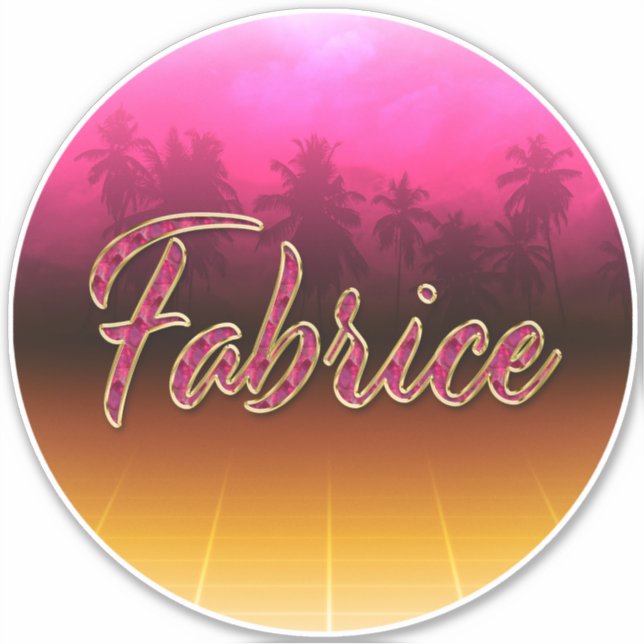 Prénom de Fabrice Prénom Golden Pink Autocollants (Devant)