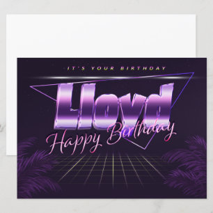 Prénom lila retro Anniversaire de la carte