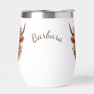 Prénom personnalisé Fleurs de saumons de vache de 