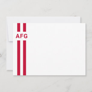 Prep Stripe Red and White Note Card