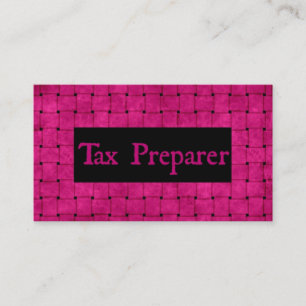 Préparateur fiscal Carte de visite rose tissé