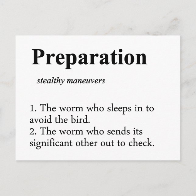 Preparation Definition Postcard (Front)