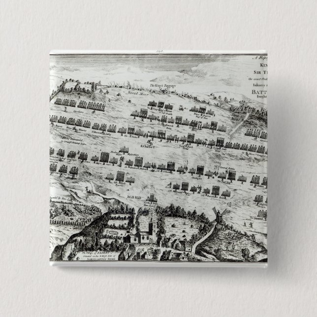 Preparation for the Battle of Naseby 2 Inch Square Button (Front)