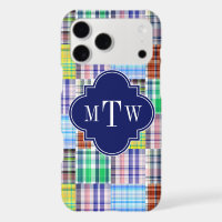 Préparation Patchwork Madras Navy Quatrefeuilles M