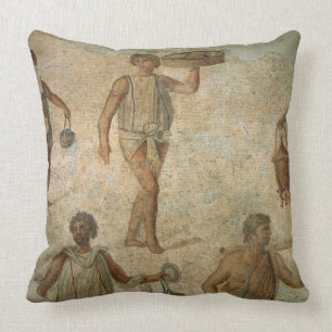 Preparations for a banquet, fragment of marble, li throw pillow