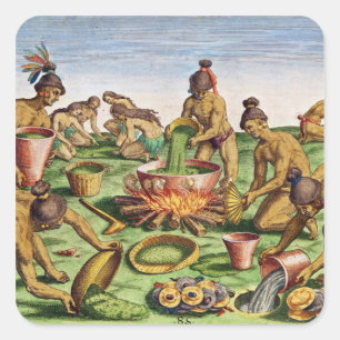 Preparations for a Feast, from 'Brevis Square Sticker