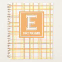 Préparatoire carreaux monogramme orange jaune
