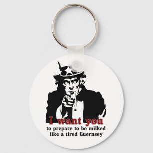 prepare to be milked like a tired guernsey keychain