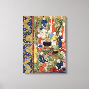 Preparing a meal canvas print