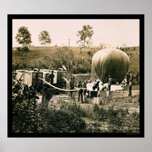 Preparing a Military Balloon, Gaines Mill, VA 1862 Poster