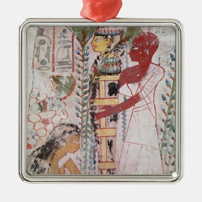 Preparing a mummy for a purification ceremony metal ornament (Front)