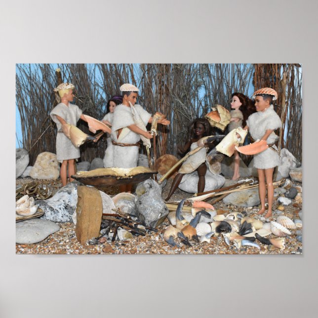 Preparing for a prehistoric hunt.  poster (Front)