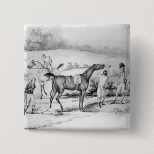 Preparing for a Race 2 Inch Square Button