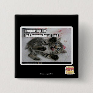 Preparing For Ticklemonster Attack 2 Inch Square Button