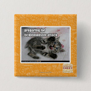 Preparing For Ticklemonster Attack 2 Inch Square Button