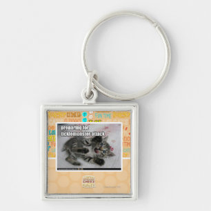 Preparing For Ticklemonster Attack Keychain