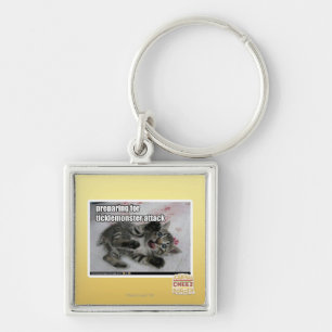 Preparing For Ticklemonster Attack Keychain