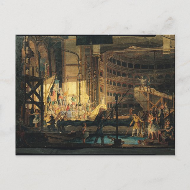 Preparing Scenery in a Theatre Postcard (Front)