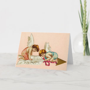 Preparing the arrow of love holiday card