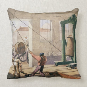 Preparing the Cable, from 'The Atlantic Telegraph' Throw Pillow