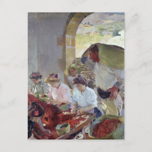 Preparing the Dry Grapes, 1890 Postcard