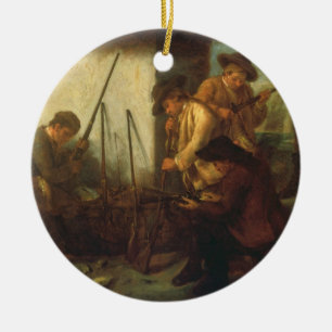 Preparing the Guns (oil on canvas) Ceramic Ornament